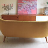 Danish sofa egg years free forms, vintage yellow