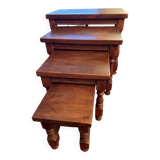 Solid wood nesting tables