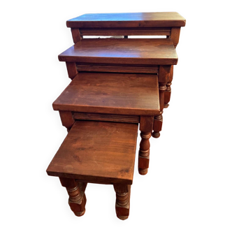 Solid wood nesting tables