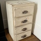 Vintage white wooden art deco chiffonier