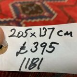 Vintage Tribal Rug 205x137 cm Wool Oriental Hand Made Rug Red, Navy