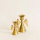 Duo of brass angel candle holders