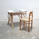 Vintage rattan desk
