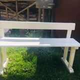 Couple of beautiful garden benches from a school '50s in beech and chain low folder