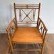 Vicario Armchair in Natural Wood Bamboo Style with Crossbars. Made in France.