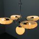 Art Deco Chrome and Glass Chandelier, 1930s