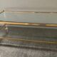 Vintage lucite and brass coffee table from the 70s
