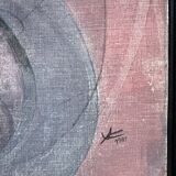 Painting / oil on canvas abstract face signed and dated 1981