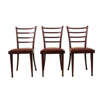 Chaises en acajou, 1950s, set de 3