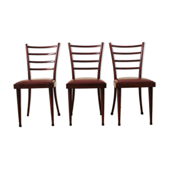 Mahogany chairs, 1950s, set of 3