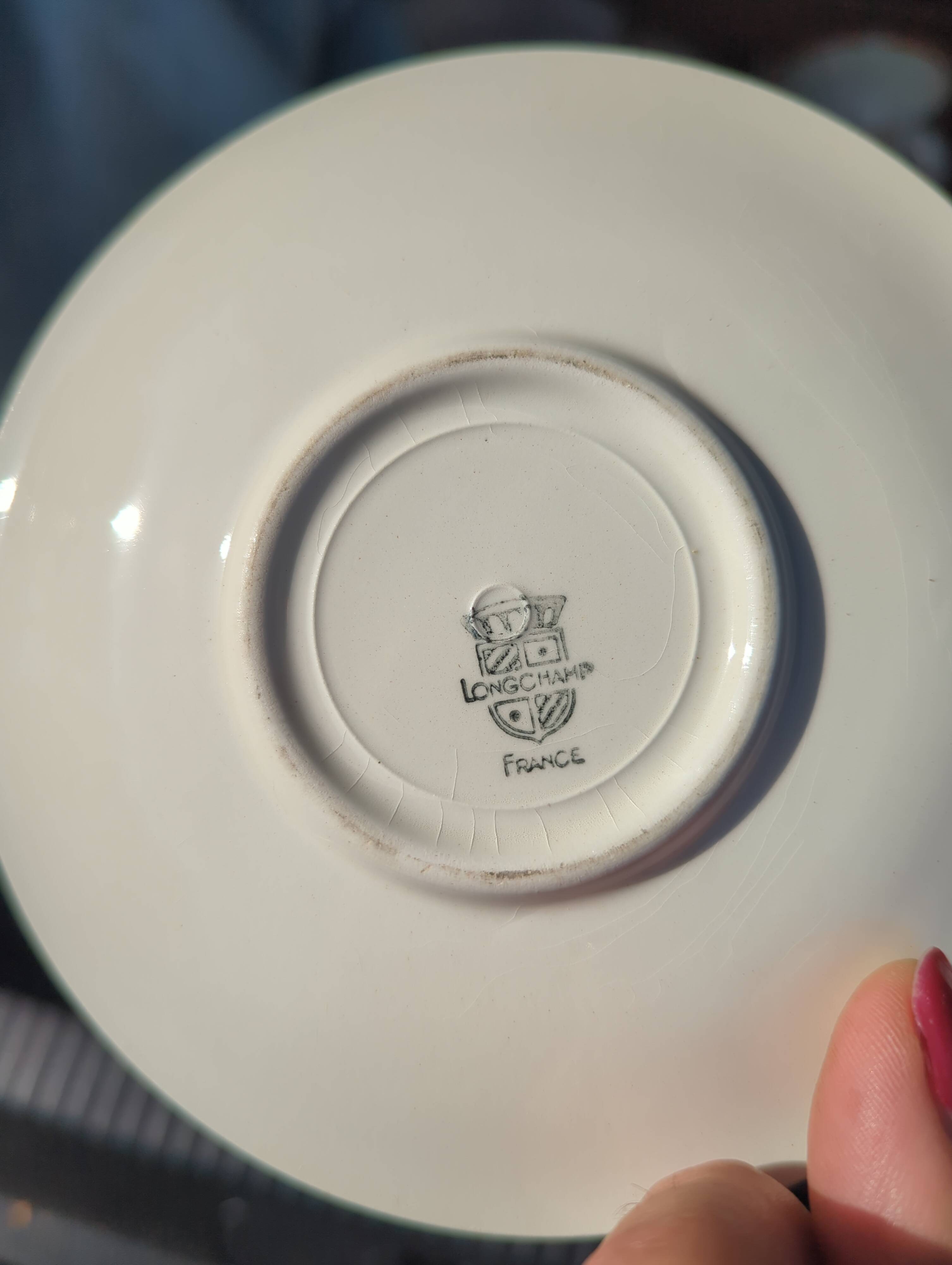 Large Longchamp set in France in earthenware Tea service, serving pieces