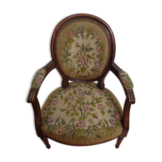 Tapestry convertible armchair