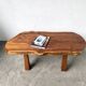 Table basse brutaliste en noyer massif, plateau slab live edge, France