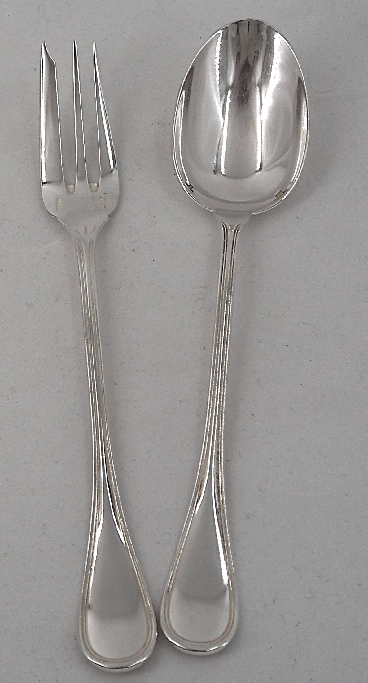 Christofle Albi lot of 7 pieces serving dish salad server cake slice sugar tongs