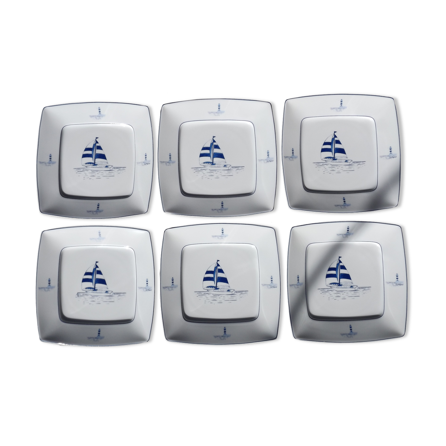 6 assiettes à desserts barbier