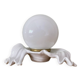 Old lamp in white and opaline ceramic