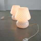 Lampe de table vintage small Murano mushroom swirl 70s
