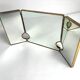Large Mid-Century Modern Italian Brass Triple Mirror, 1950s