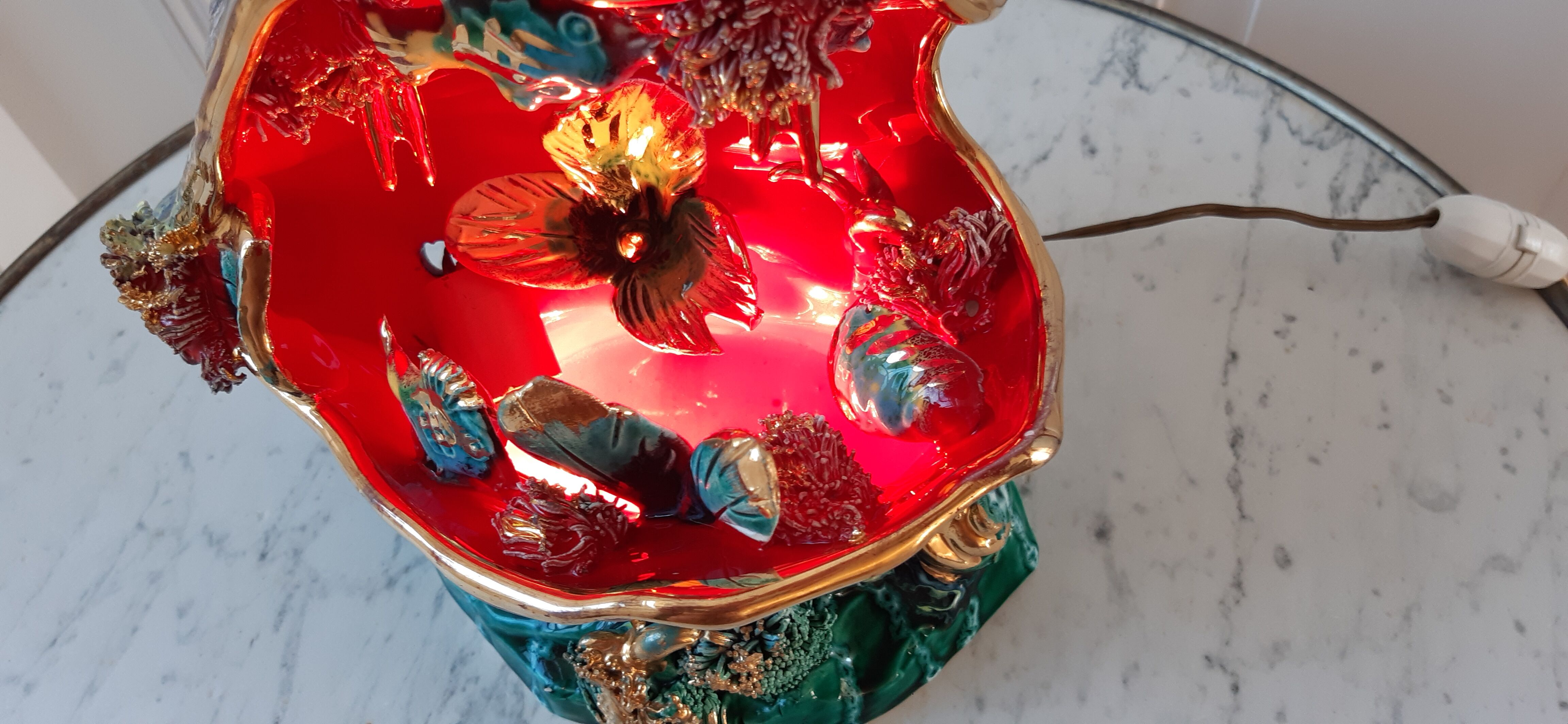 Shell lamp oysters Vallauris 70s