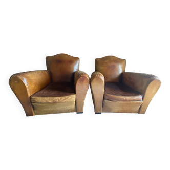 Pair of mustache club chairs