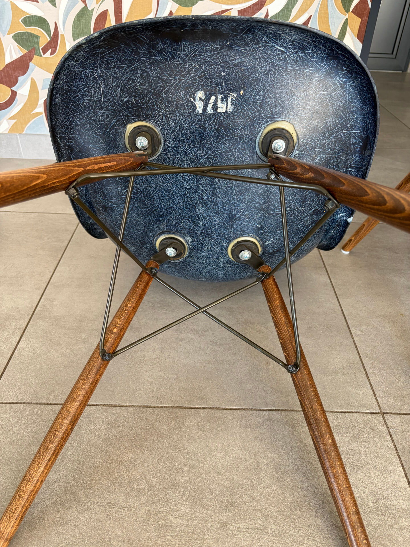 Blue Eames chairs