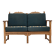 1970s, Scandinavian 2-seater sofa, furniture wool, solid oak wood.
