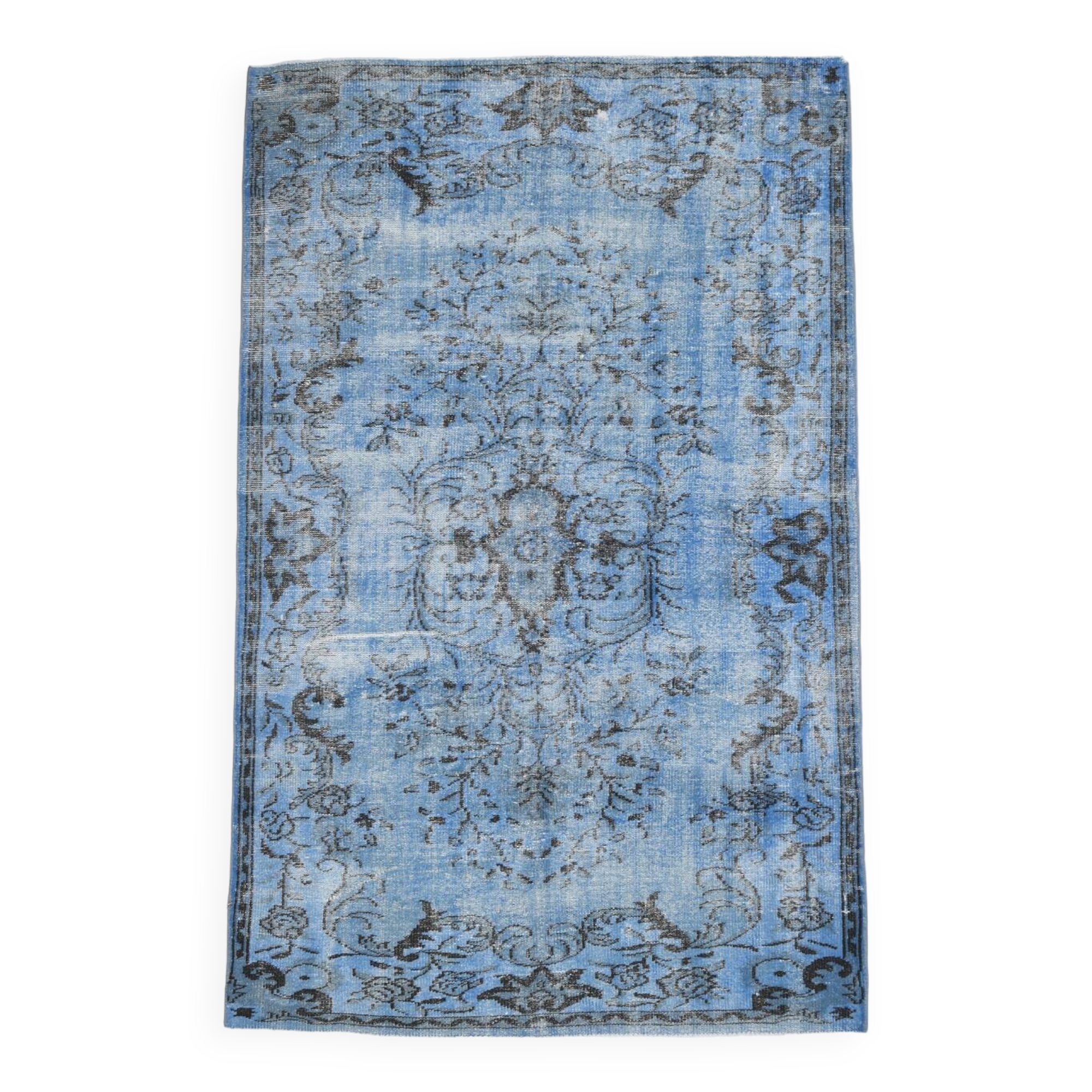 5x8 Shades Of Blue Soft Pastel Vintage Rug, 155x252Cm SK 4004