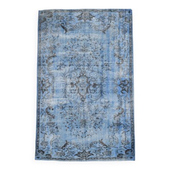 Tapis vintage pastel doux aux nuances de bleu 5x8, 155x252 cm SK 4004