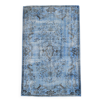 Tapis vintage pastel doux aux nuances de bleu 5x8, 155x252 cm SK 4004