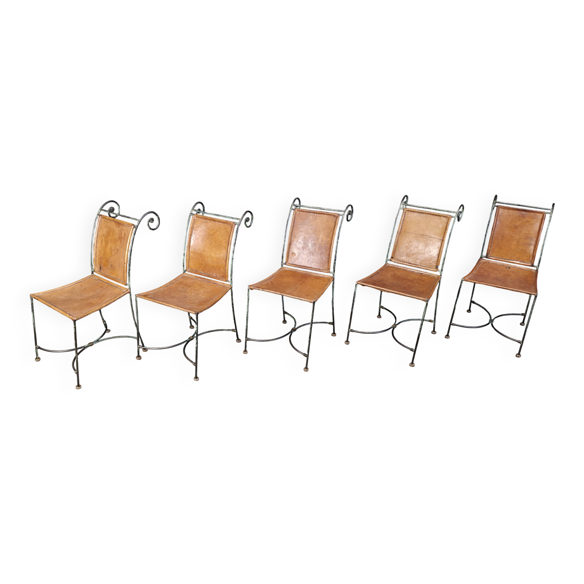 Spanish wrought iron dining chairs, 1960s