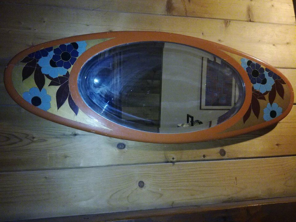 Art Deco oval mirror 100x38cm