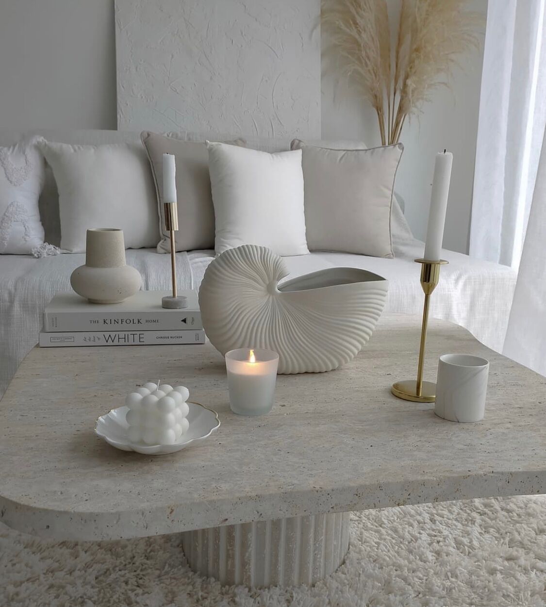 Athena irregular coffee table in natural travertine