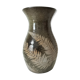 Vintage enamelled ceramic vase decorated with ferns