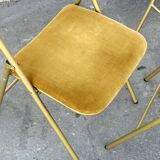 Set of 4 folding velvet chairs, Souvignet brand