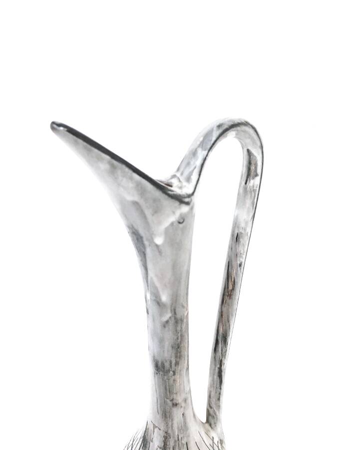 Vintage grey ceramic soliflore, 1970.