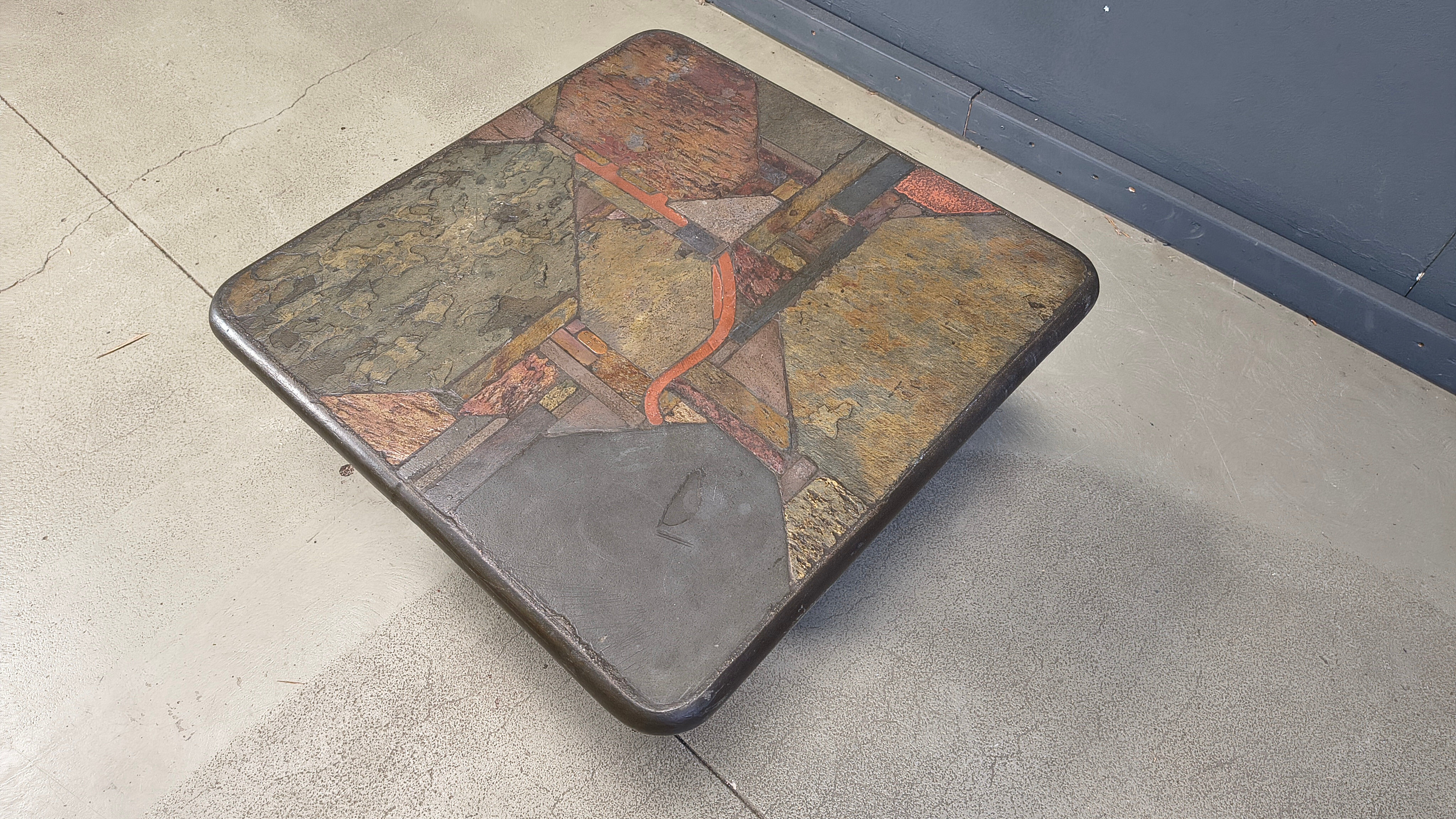 Brutalist side table by C. Kneip, 1991