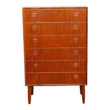 Commode danoise vintage | Teck | 6 tiroirs | 110 cm