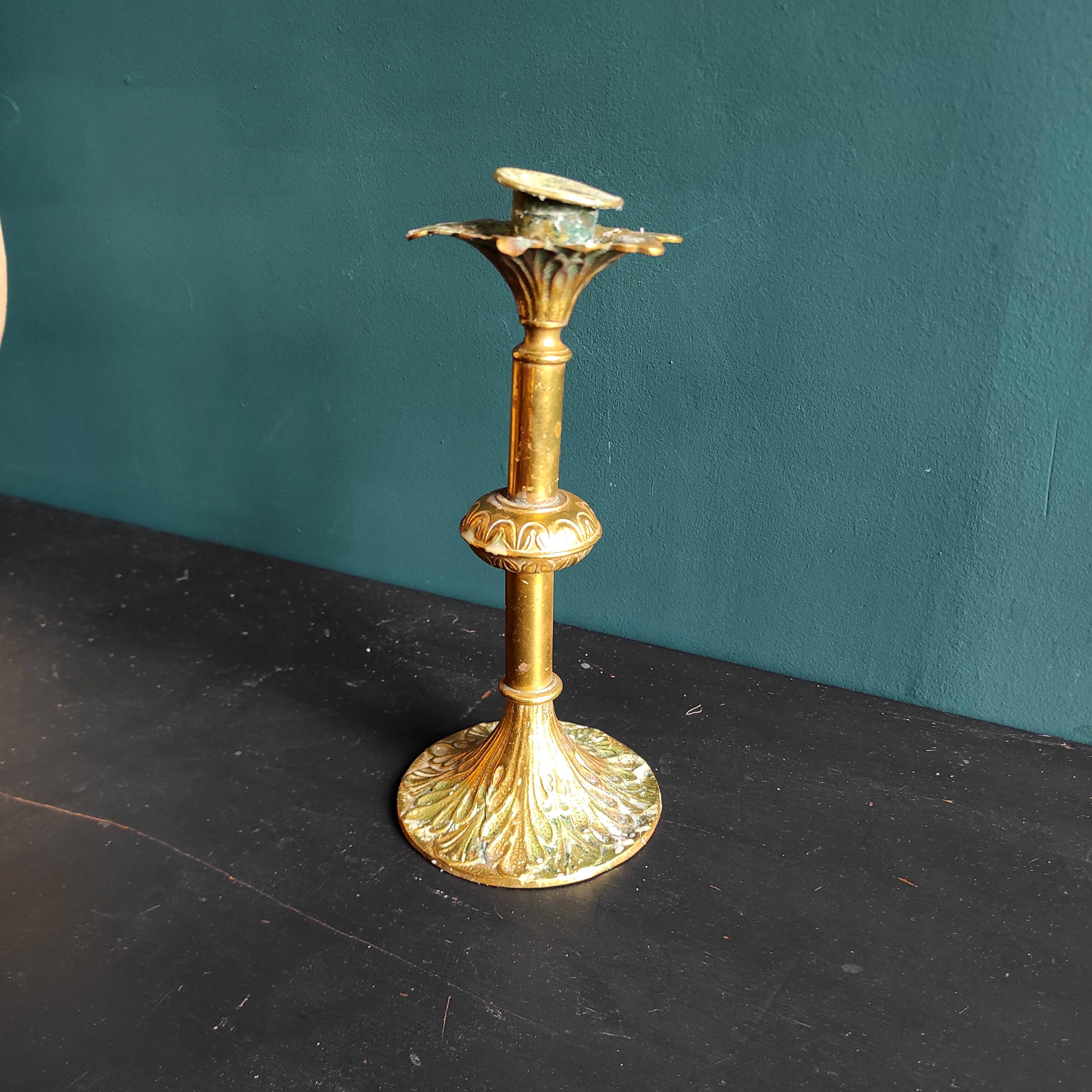 Antique French bronze candlestick