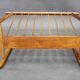1960s uluv solid beech magazine stand, czechoslovakia
