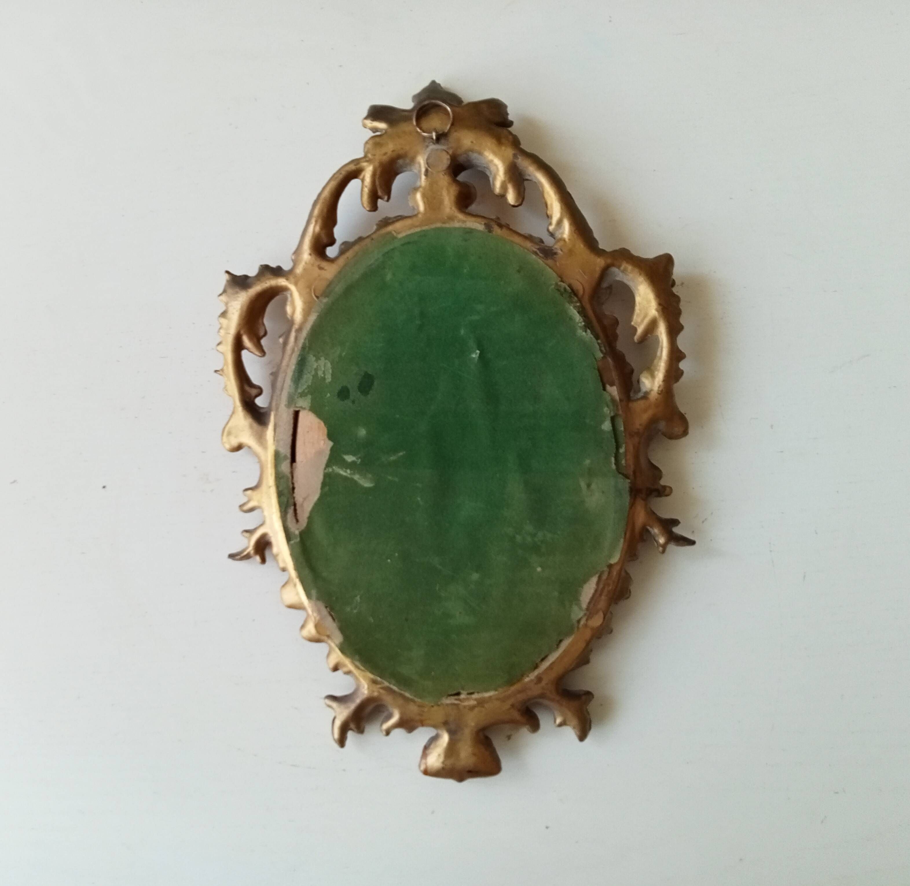 Vintage Italian baroque mirror 1950s 29.5*20