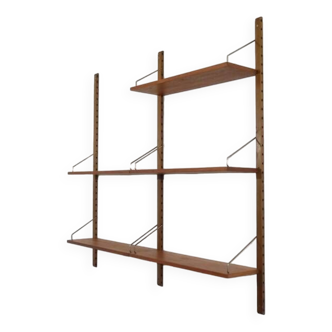 Danish teak wall shelving system 1960