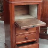 Old Chiffonier Bedside Table White Marble Top