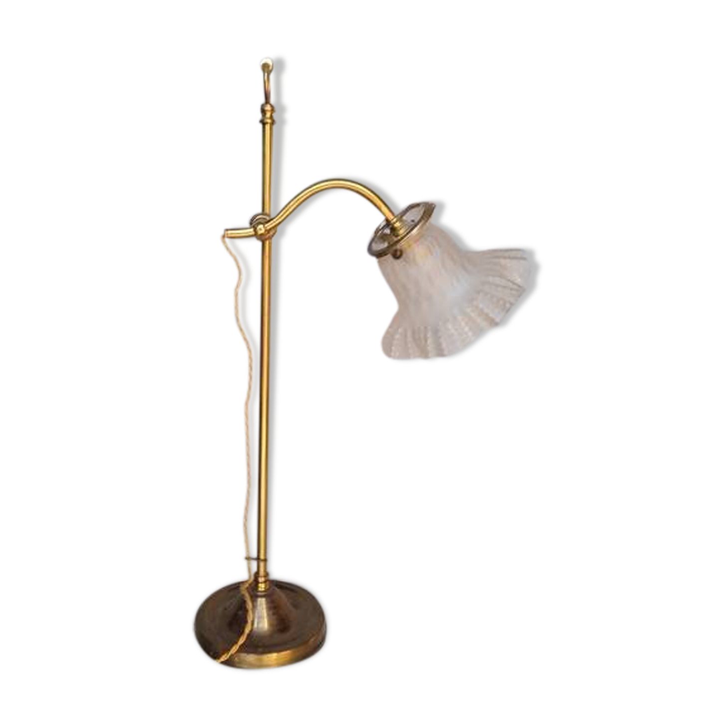 Tulip swan neck desk lamp in frosted glass