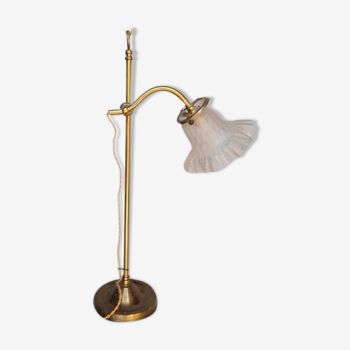 Tulip swan neck desk lamp in frosted glass