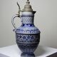 Large beer pitcher in salt-glazed stoneware and pewter, Germany, Westerwald type