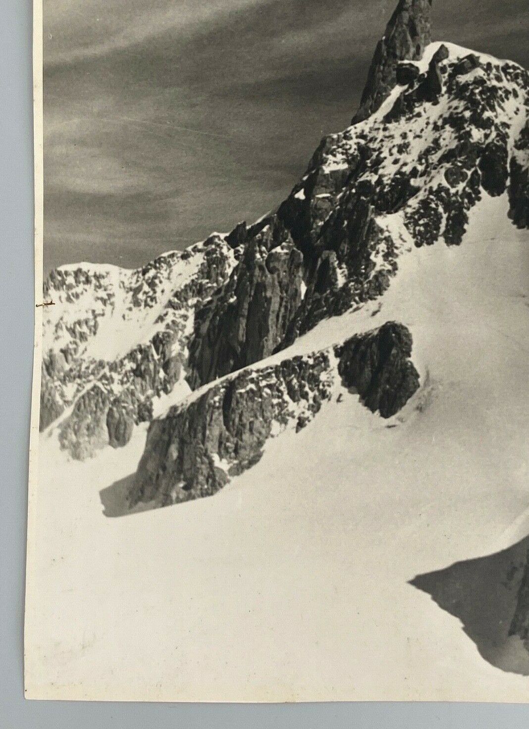Old photo in black and white mountain summit artistic snow