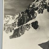 Old photo in black and white mountain summit artistic snow