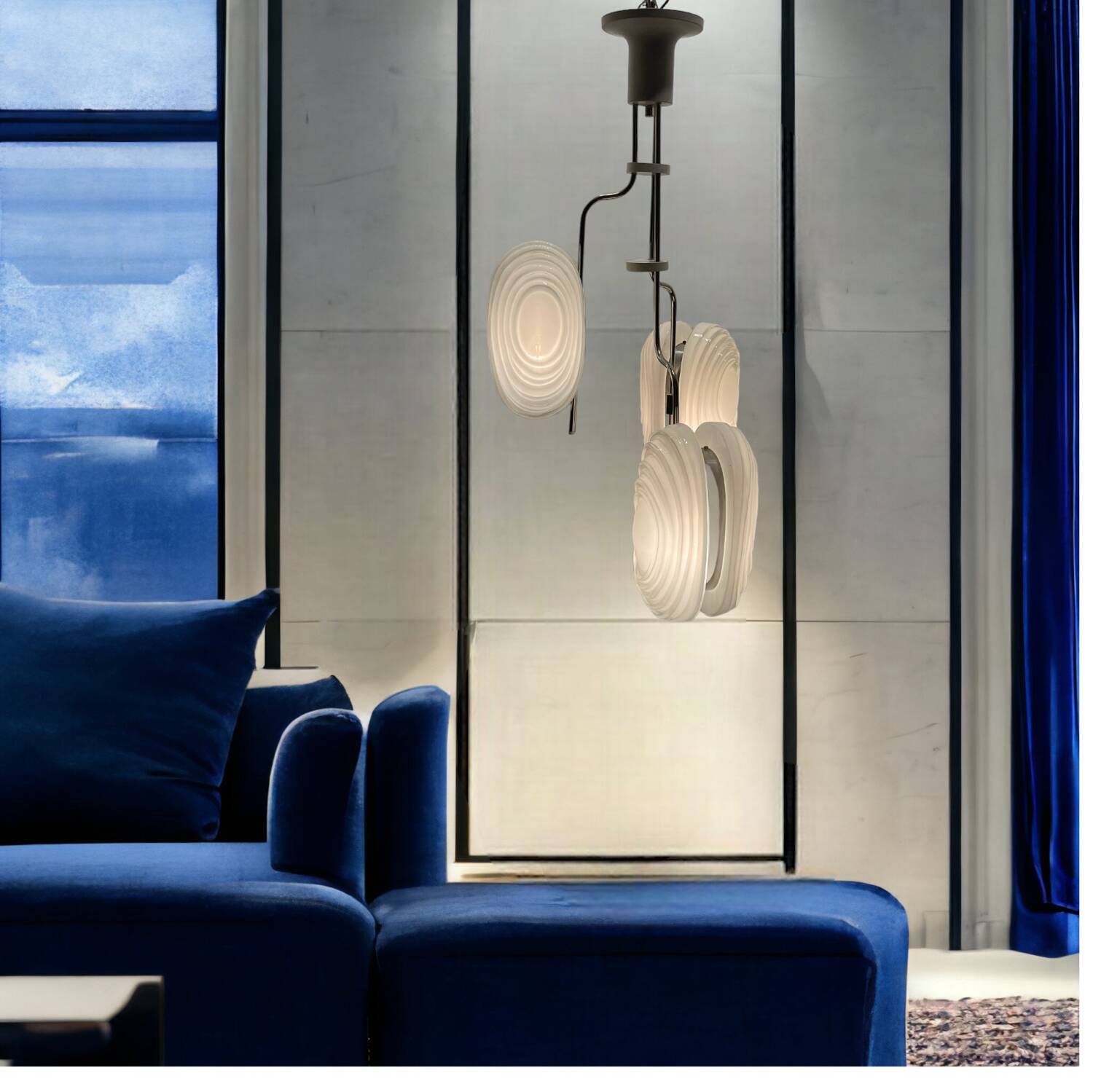 Architectural Murano Glass Chandelier