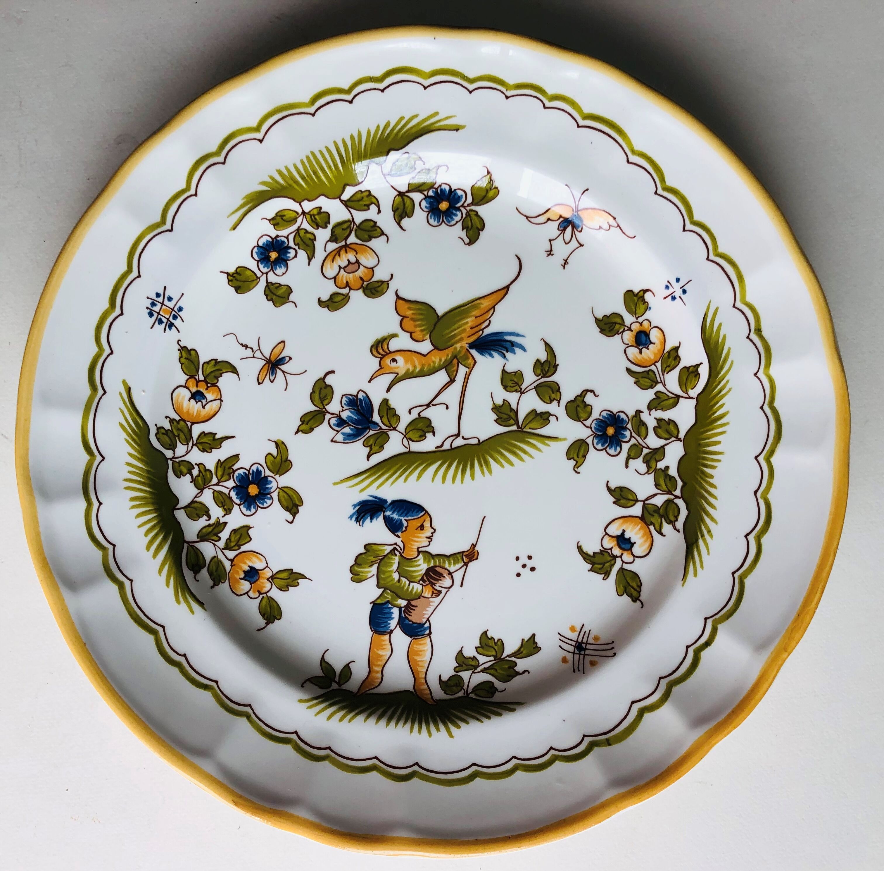 6 plates in Moustiers earthenware