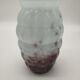 Vase en verre art déco cyan et prune